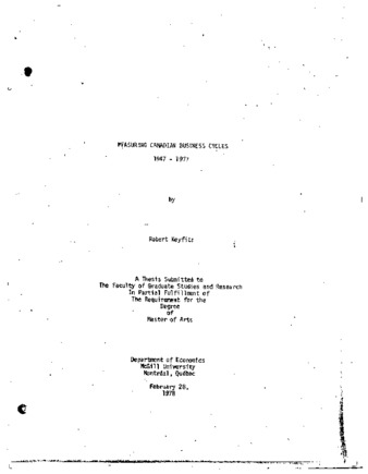 Measuring Canadian business cycles, 1947-1977 thumbnail