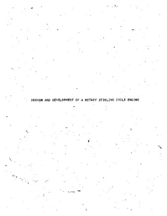 The design and development of a rotary stirling cycle engine. thumbnail