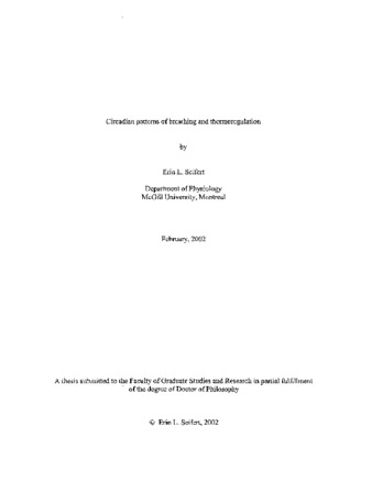 Circadian patterns of breathing and thermoregulation thumbnail