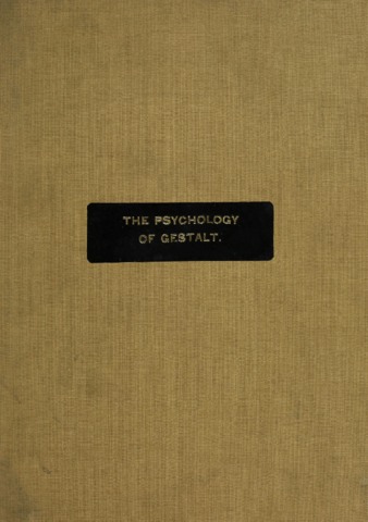 The psychology of Gestalt. thumbnail