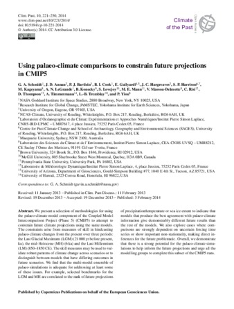 Using palaeo-climate comparisons to constrain future projections in CMIP5 thumbnail