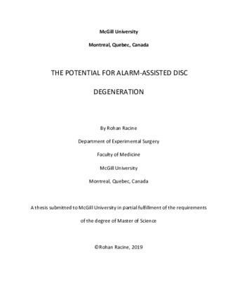 The potential for alarmin-assisted disc degeneration thumbnail