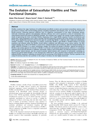 The Evolution of Extracellular Fibrillins and Their Functional Domains thumbnail