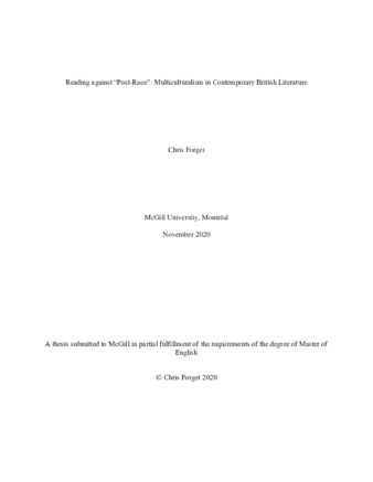 Reading against "Post-Race": multiculturalism in contemporary British literature thumbnail