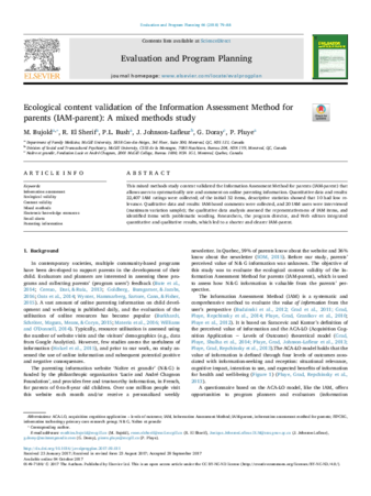 Ecological content validation of the Information Assessment Method for parents (IAM-parent): A mixed methods study thumbnail