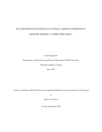 Sex Differences in Muscle Fatigue among Competitive Rowers during a 2000m Time Trial thumbnail