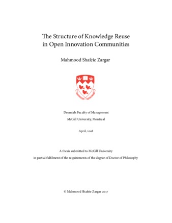 The structure of knowledge reuse in Open Innovation Communities thumbnail