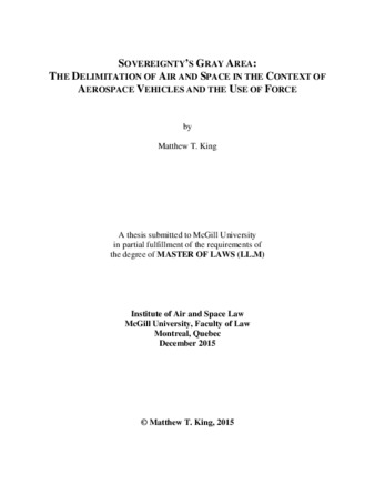 Sovereignty's gray area: the delimitation of air and space in the context of aerospace vehicles and the use of force thumbnail