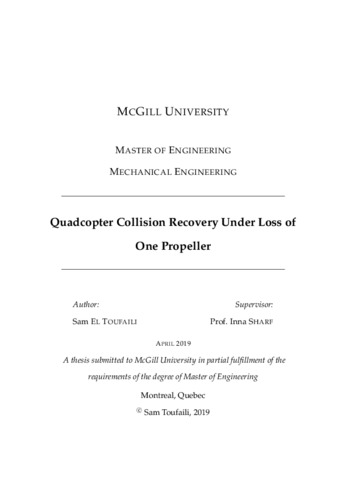 Quadcopter collision recovery under loss of one propeller thumbnail