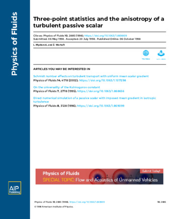 Three-point statistics and the anisotropy of a turbulent passive scalarL.  thumbnail