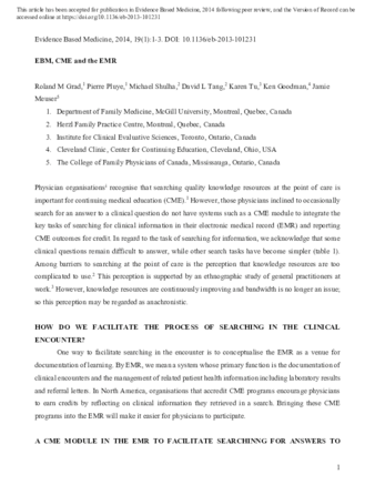 EBM, CME and the EMR thumbnail