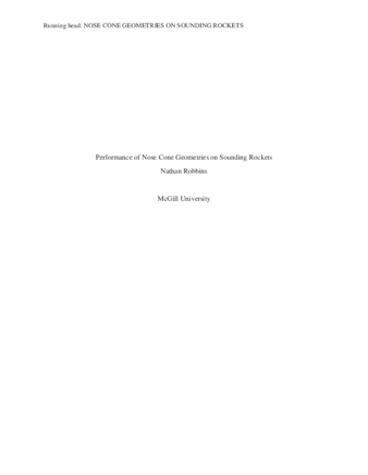 Performance of Nose Cone Geometries on Sounding Rockets thumbnail