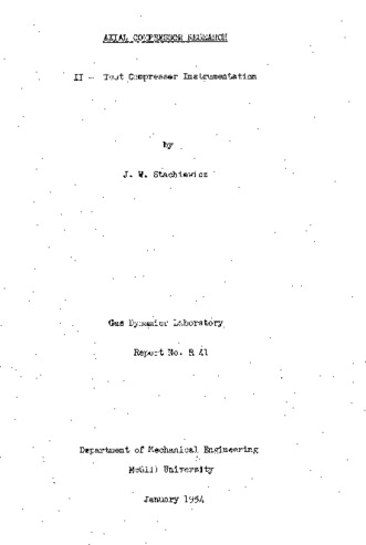 Axial compressor research. 11- test compressor instrumentation thumbnail