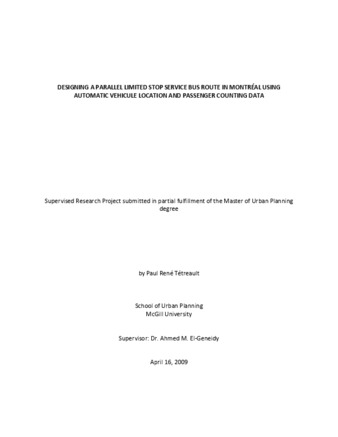 Designing a Parallel Limited-Stop Service Bus Route in Montreal Using Automatic Vehicle Location and Passenger Counting Data thumbnail