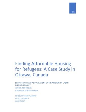 Finding Affordable Housing for Refugees: A Case Study in Ottawa, Canada thumbnail