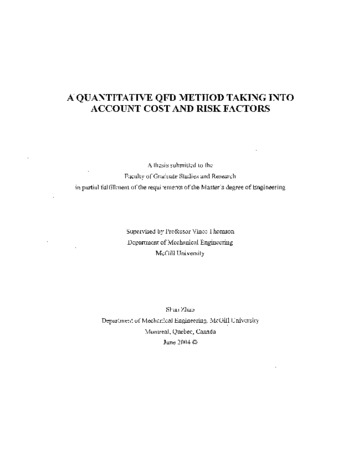 A quantitative QFD method taking into account cost and risk factors / thumbnail