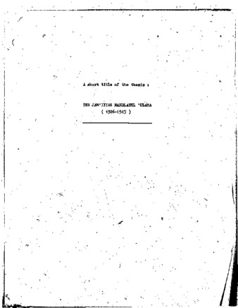 The Jam'iyyah Nahdlatul 'Ulama : its rise and early development, 1926-1945 thumbnail