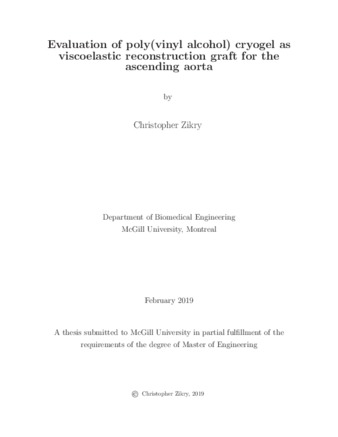 Evaluation of poly(vinyl alcohol) cryogel as viscoelastic reconstruction graft for the ascending aorta thumbnail