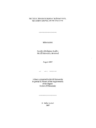 The text of Didymus the Blind in the Book of Acts, the Catholic Epistles, and the Apocalypse / thumbnail