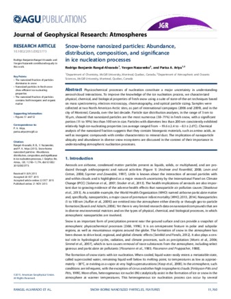 Snow-borne nanosized particles: Abundance, distribution, composition, and significance in ice nucleation processes thumbnail