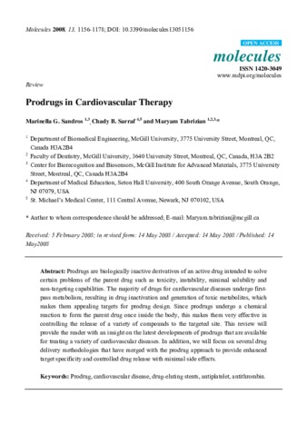 Prodrugs in Cardiovascular Therapy thumbnail