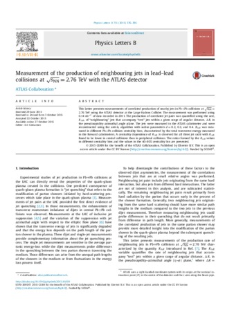 Measurement of the production of neighbouring jets in lead-lead collisions at root s(NN)=2.76TeV with the ATLAS detector thumbnail