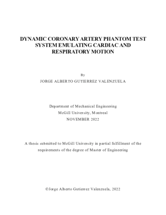 Dynamic Coronary Artery Phantom Test System Emulating Cardiac and Respiratory Motion thumbnail