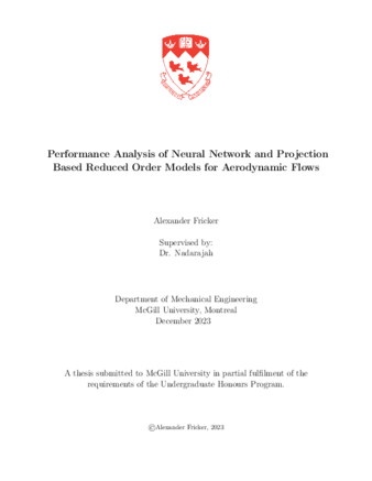 Performance Analysis of Neural Network and Projection Based Reduced Order Models for Aerodynamic Flows thumbnail