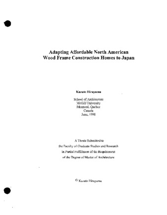 Adapting Affordable North American Wood Frame Construction Homes to Japan thumbnail