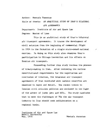 An analytical study of Iran's bilateral air agreements. thumbnail