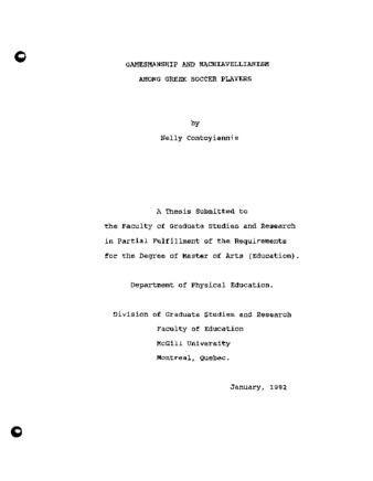 Gamesmanship and Machiavelliansim among Greek soccer players thumbnail