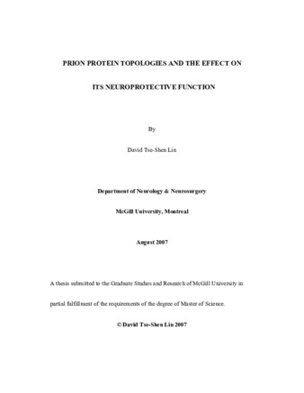 Prion protein topologies and the effect on its neuroprotective function thumbnail