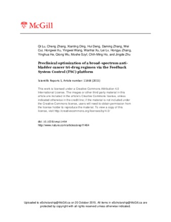 Preclinical optimization of a broad-spectrum anti-bladder cancer tri-drug regimen via the Feedback System Control (FSC) platform thumbnail