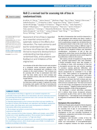 RoB 2: a revised tool for assessing risk of bias in randomised trials thumbnail