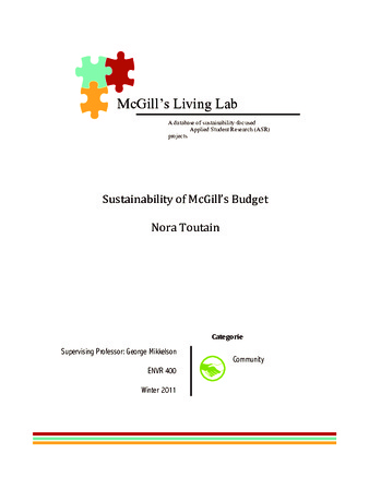 Sustainability of McGill's budget thumbnail