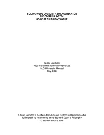 Soil microbial community, soil aggregation and cropping system: study of their relationship thumbnail