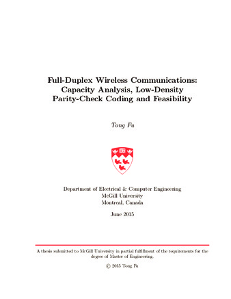 Full-duplex wireless communications: Capacity analysis, low-density parity-check coding and feasibility thumbnail