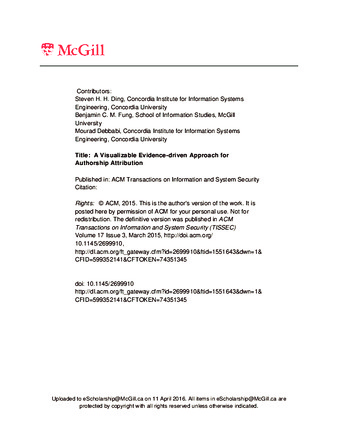 A Visualizable Evidence-Driven Approach for Authorship Attribution thumbnail