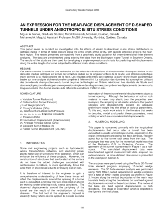 An expression for the near-face displacement of D-shaped tunnels under anisotropic in situ stress conditions thumbnail