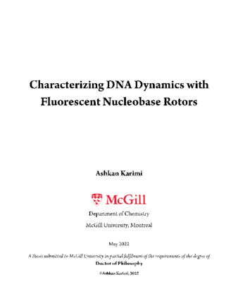 Characterizing DNA dynamics with fluorescent nucleobase rotors thumbnail