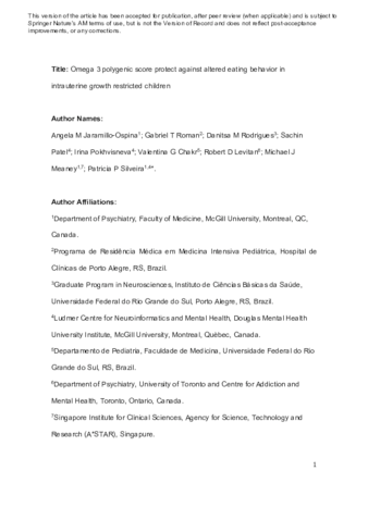 Omega-3 polygenic score protects against altered eating behavior in intrauterine growth-restricted children thumbnail