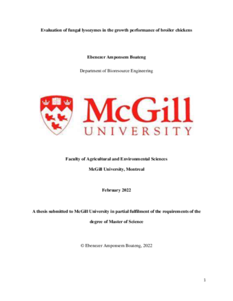 Evaluation of fungal lysozymes in the growth performance of broiler chickens thumbnail