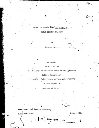 Temps et durée dans Jean Barois de Roger Martin du Gard thumbnail