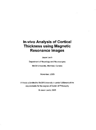 In-vivo analysis of cortical thickness using magnetic resonance images thumbnail