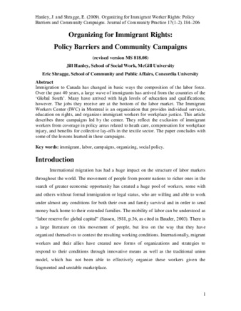 Organizing for Immigrant Rights: Policy Barriers and Community Campaigns thumbnail