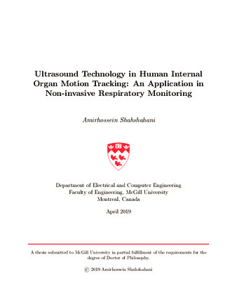 Ultrasound technology in human internal organ motion tracking: An application in non-invasive respiratory monitoring thumbnail