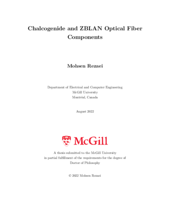 Chalcogenide and ZBLAN based optical fiber components thumbnail