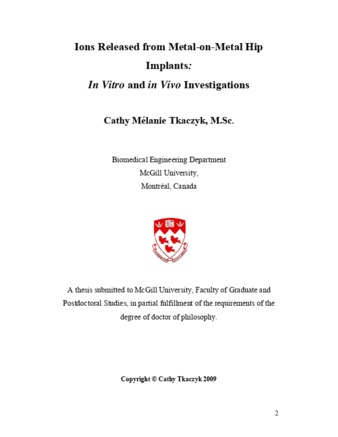 Ions released from metal-on-metal hip implants: «in vitro» and «in vivo» investigations thumbnail