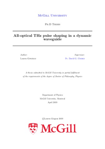 All-optical THz pulse shaping in a dynamic waveguide thumbnail