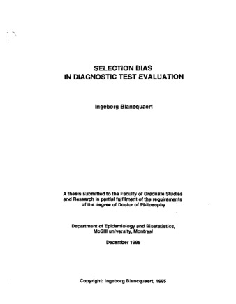 Selection Bias in Diagnostic Test Evaluation thumbnail